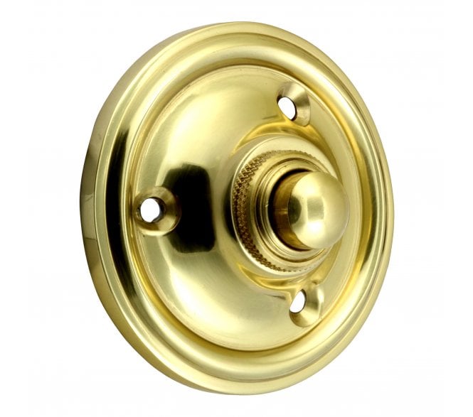 Prima PB39 Victorian Circular 60mm Bell Push - Polished Brass