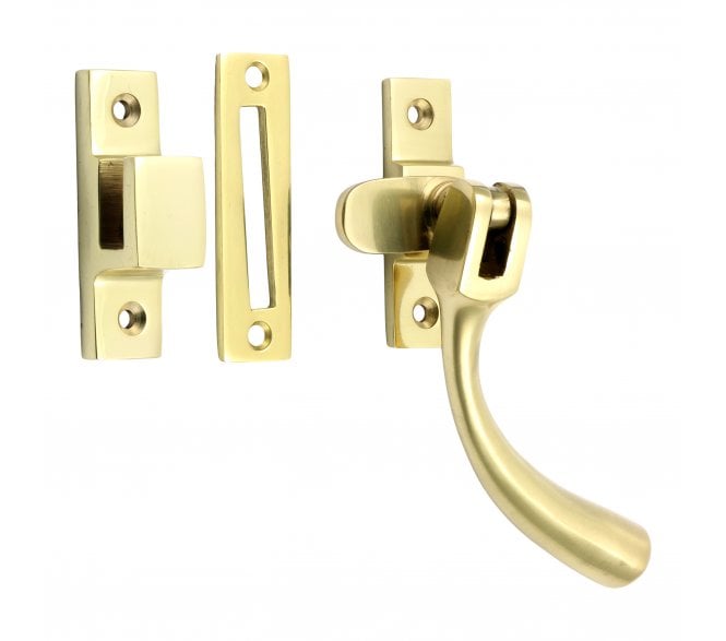 Prima Pear Drop Casement Window Fastener - Polished Brass