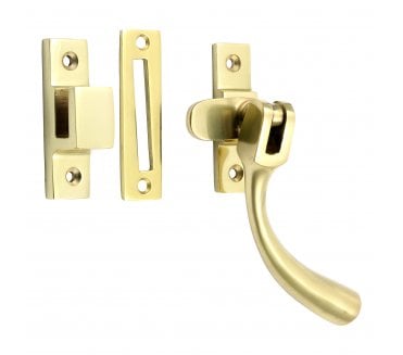 Prima Pear Drop Casement Window Fastener - Polished Brass