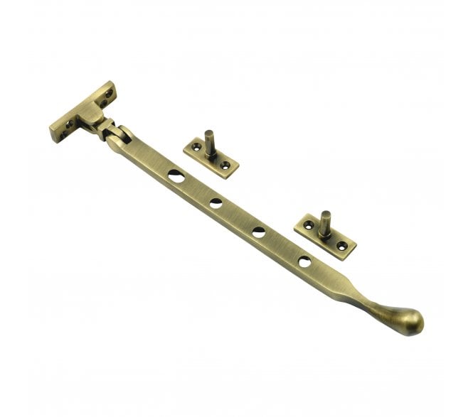 Prima Pear Drop Casement Window Stays - Antique Brass