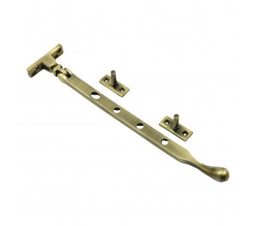 Prima Pear Drop Casement Window Stays - Antique Brass
