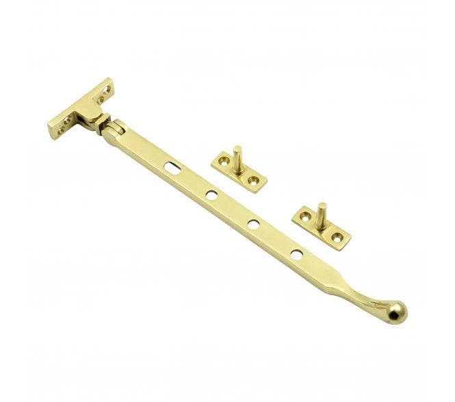 Prima Pear Drop Casement Window Stays - Polished Brass