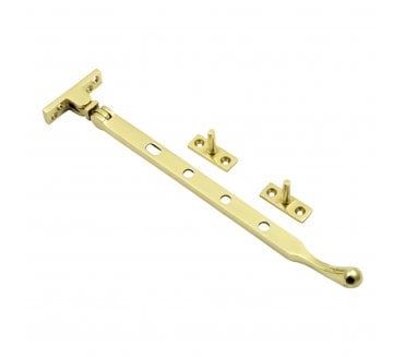 Prima Pear Drop Casement Window Stays - Polished Brass