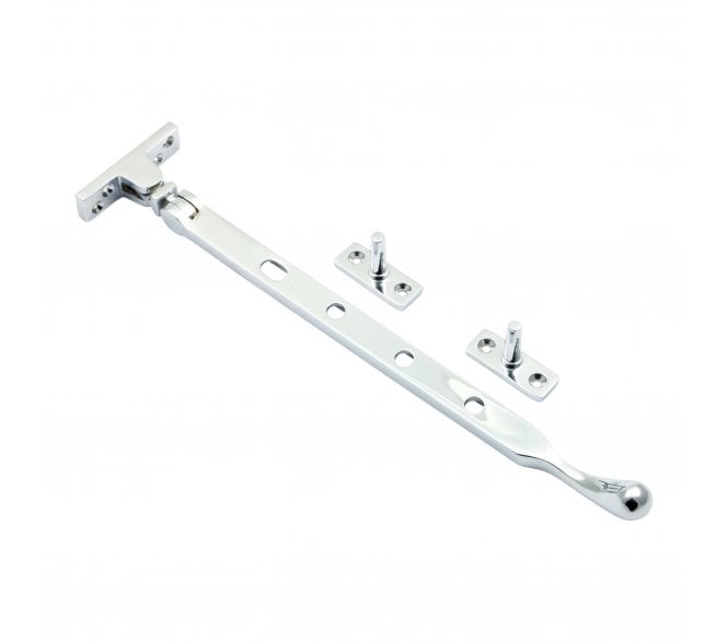 Prima Pear Drop Casement Window Stays - Polished Chrome