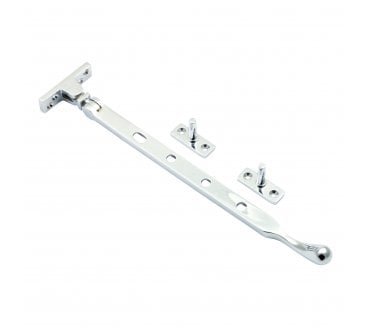 Prima Pear Drop Casement Window Stays - Polished Chrome