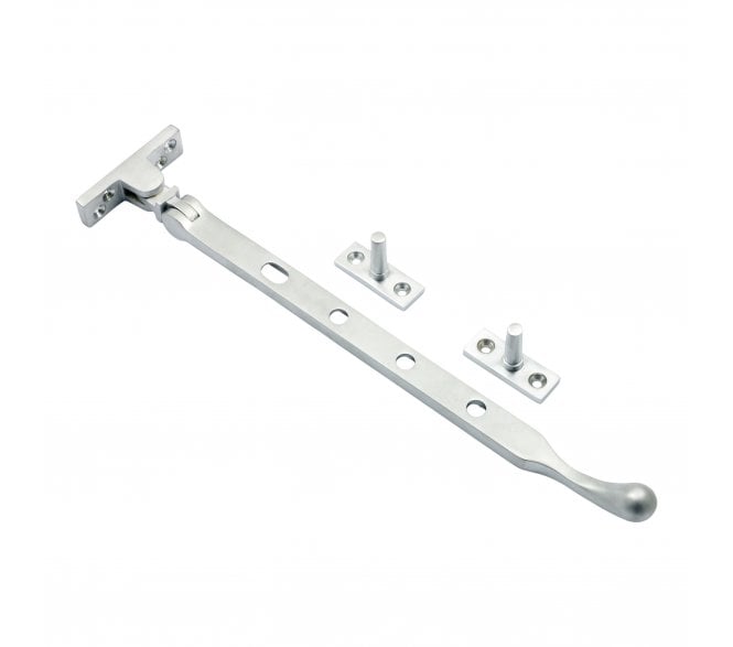 Prima Pear Drop Casement Window Stays - Satin Chrome
