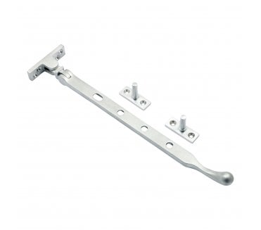 Prima Pear Drop Casement Window Stays - Satin Chrome