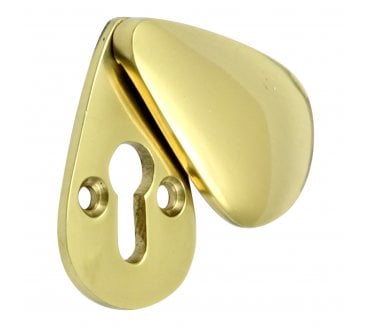 Prima Pear Drop Covered Standard Keyhole Escutcheon - Polished Brass
