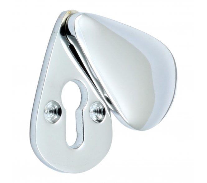 Prima Pear Drop Covered Standard Keyhole Escutcheon - Polished Chrome