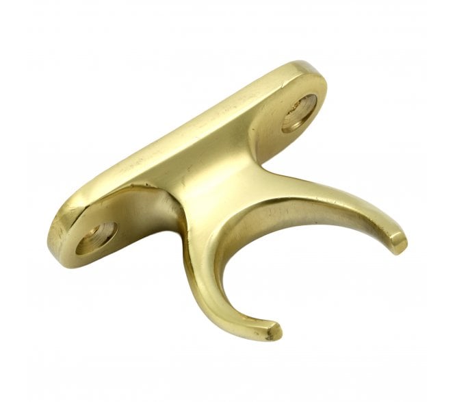 Prima Pole Hook Holder - 48mm x 18mm - Polished Brass