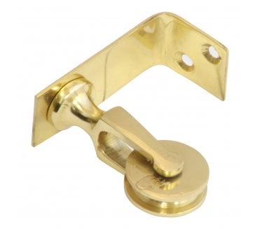 Prima Pulley on Angle Plate - Polished Brass