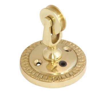 Prima Pulley on Round Plate - Polished Brass
