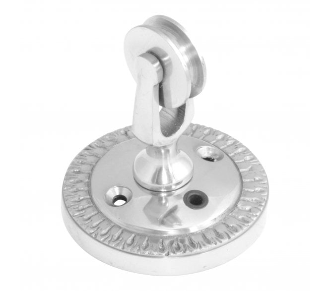 Prima Pulley on Round Plate - Polished Chrome