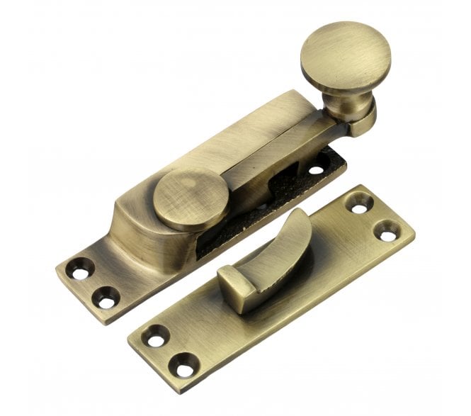 Prima Quadrant Sash Window Fastener - Antique Brass