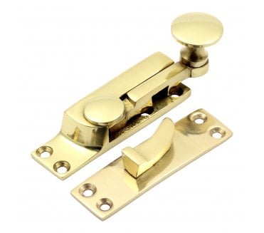 Prima Quadrant Sash Window Fastener - Polished Brass