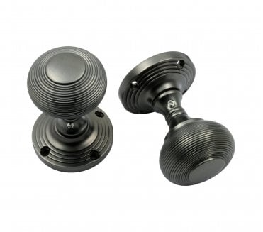 Prima Queen Ann Reeded Mortice Knobs - Dark Bronze