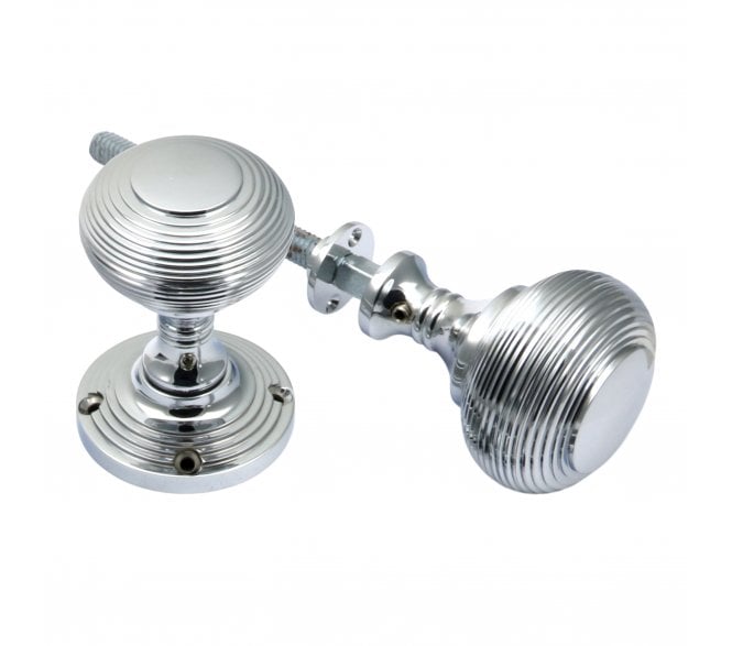 Prima Reeded Rim Knobs - Polished Chrome