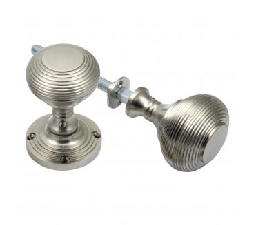 Prima Reeded Rim Knobs - Satin Nickel