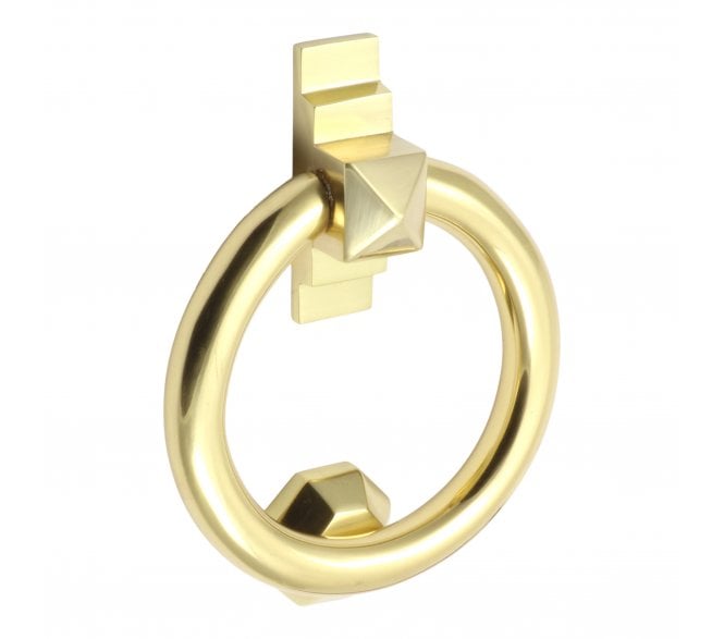 Prima Ring Door Knocker - Polished Brass