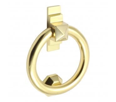 Prima Ring Door Knocker - Polished Brass