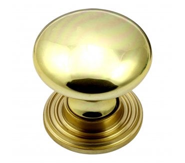 Prima Ringed Plate Cabinet Knobs - Polished Brass