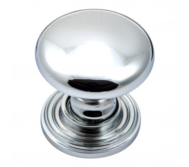 Prima Ringed Plate Cabinet Knobs - Polished Chrome