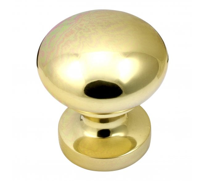 Prima Round Centre Door Knob - Polished Brass