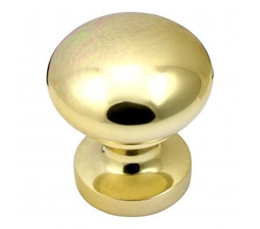 Prima Round Centre Door Knob - Polished Brass