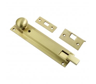 Prima SB2000 Cranked Locking Door Bolt - Satin Brass