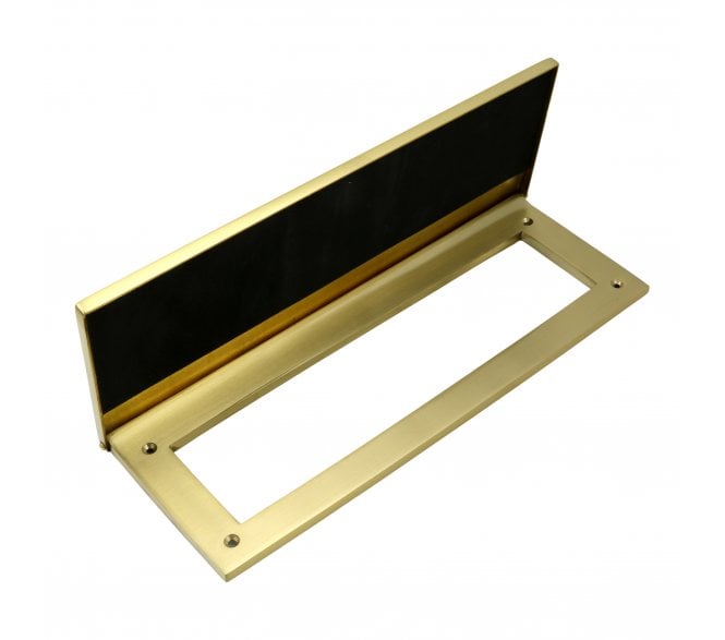 Prima SB2012 Luxury Letter Plate Tidy & Draught Excluders - Satin Brass