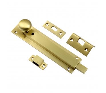 Prima SB2017 Straight Locking Door Bolt - Satin Brass