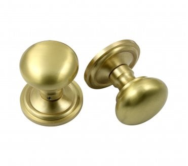 Prima SB2029 Solid Brass Mushroom Concealed Door Knobs - Satin Brass