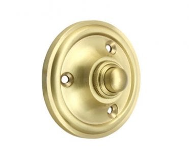 Prima SB39 Victorian Circular 60mm Bell Push - Satin Brass