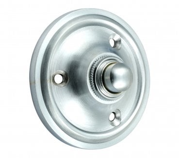 Prima SCP39 Victorian Circular 60mm Bell Push - Satin Chrome