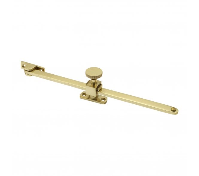Prima Screw Down Sliding Casement Stays - 254mm - Polished Brass