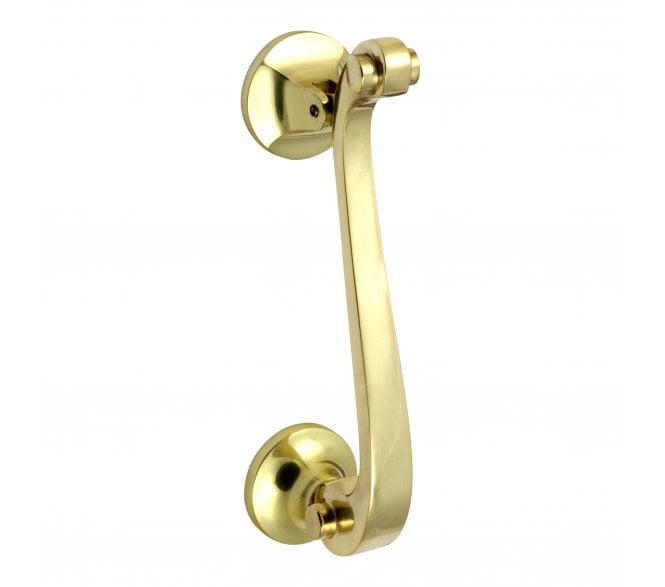 Prima Scroll Knocker - 145mm x 32mm - Polished Brass