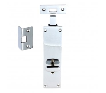 Prima Sliding Flush Bolt (Lockable) - 152mm x 38mm - Polished Chrome