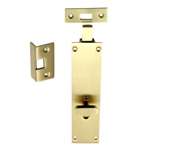 Prima Sliding Flush Bolt (Lockable) - 152mm x 38mm - Satin Brass