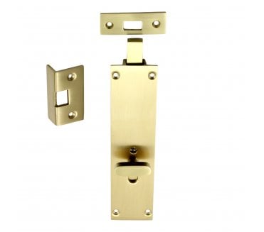 Prima Sliding Flush Bolt (Lockable) - 152mm x 38mm - Satin Brass