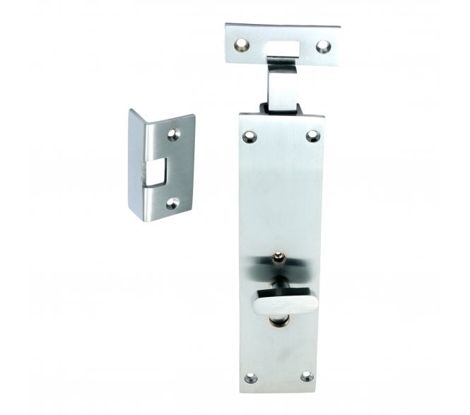 Prima Sliding Flush Bolt (Lockable) - 152mm x 38mm - Satin Chrome