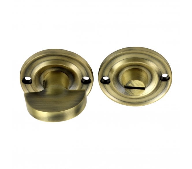 Prima Small Bathroom Thumbturn & Release Set - Antique Brass
