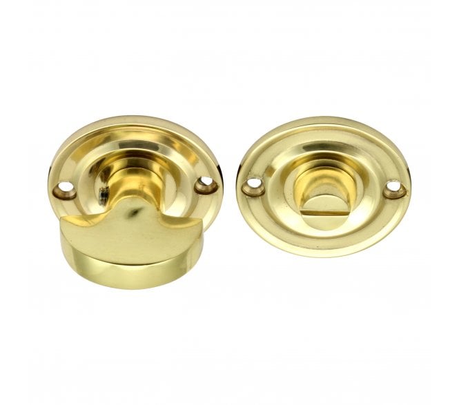 Prima Small Bathroom Thumbturn & Release Set - Polished Brass