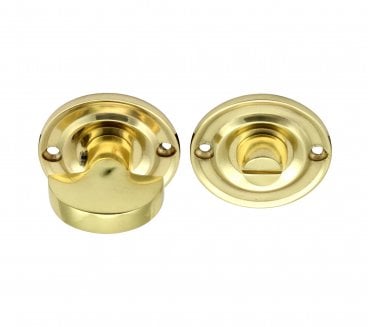 Prima Small Bathroom Thumbturn & Release Set - Polished Brass