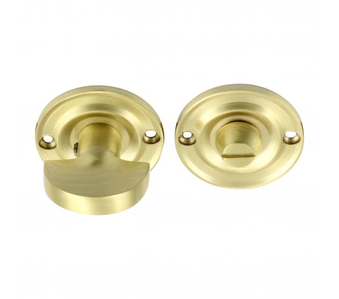 Prima Small Bathroom Thumbturn & Release Set - Satin Brass