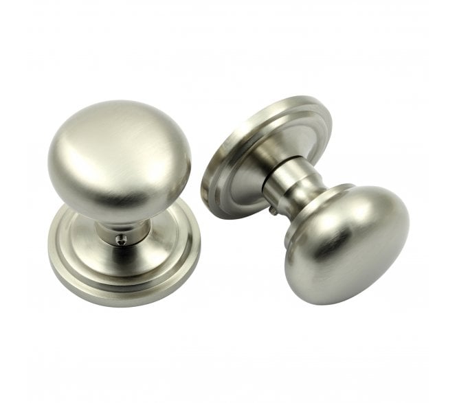 Â Prima SN2029 Solid Brass Mushroom Concealed Door Knobs - Satin Nickel