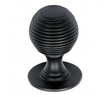Prima Solid Reeded Cabinet Knobs - Matt Black