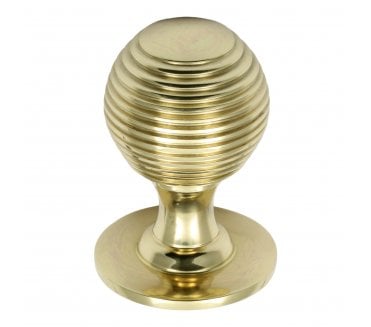 Prima Solid Reeded Cabinet Knobs - Polished Brass