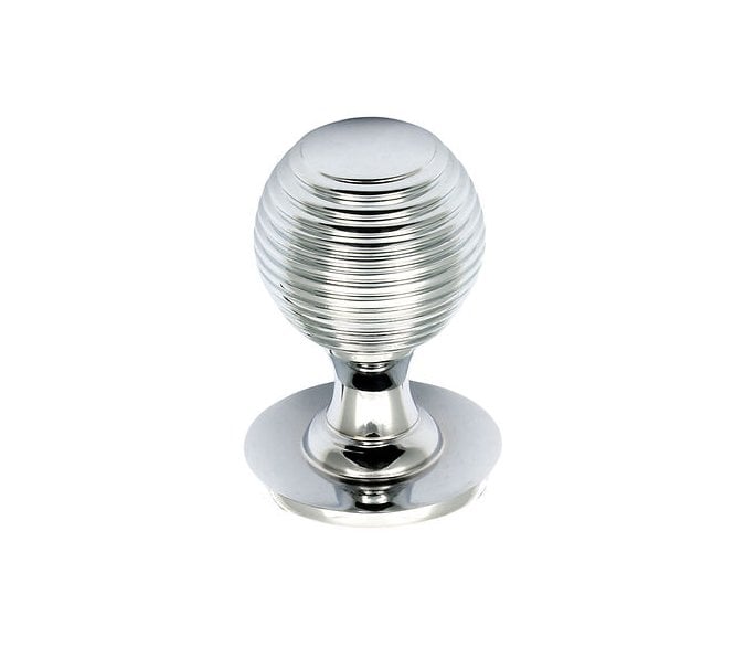 Prima Solid Reeded Cabinet Knobs - Polished Chrome