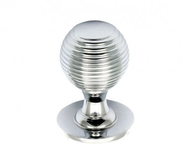 Prima Solid Reeded Cabinet Knobs - Polished Chrome