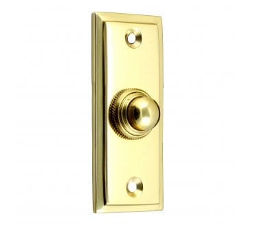 Prima Stepped Bell Push - Unlacquered Brass